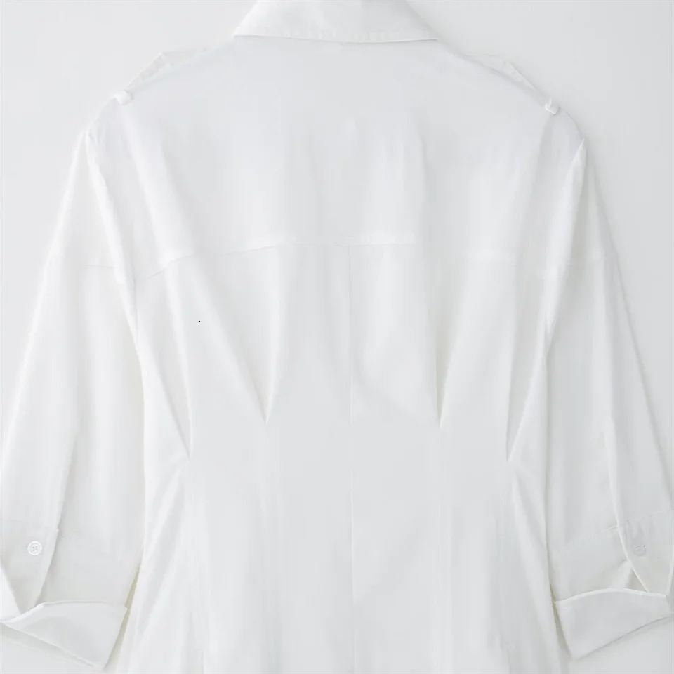 RARA womens long sleeved shirt with elegant and comfortable pleated collar n suitable for daily casual wear 250317