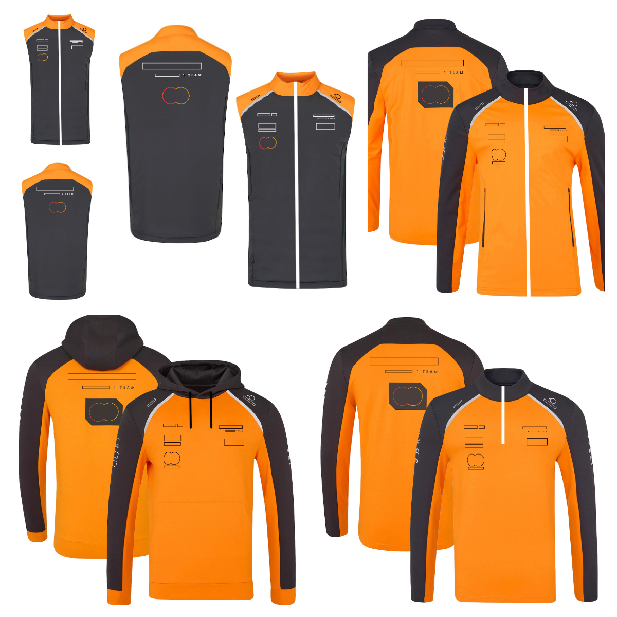 F1 Team 2025 new driver's uniform Formula One zipper racing suit unisex yellow hoodie.