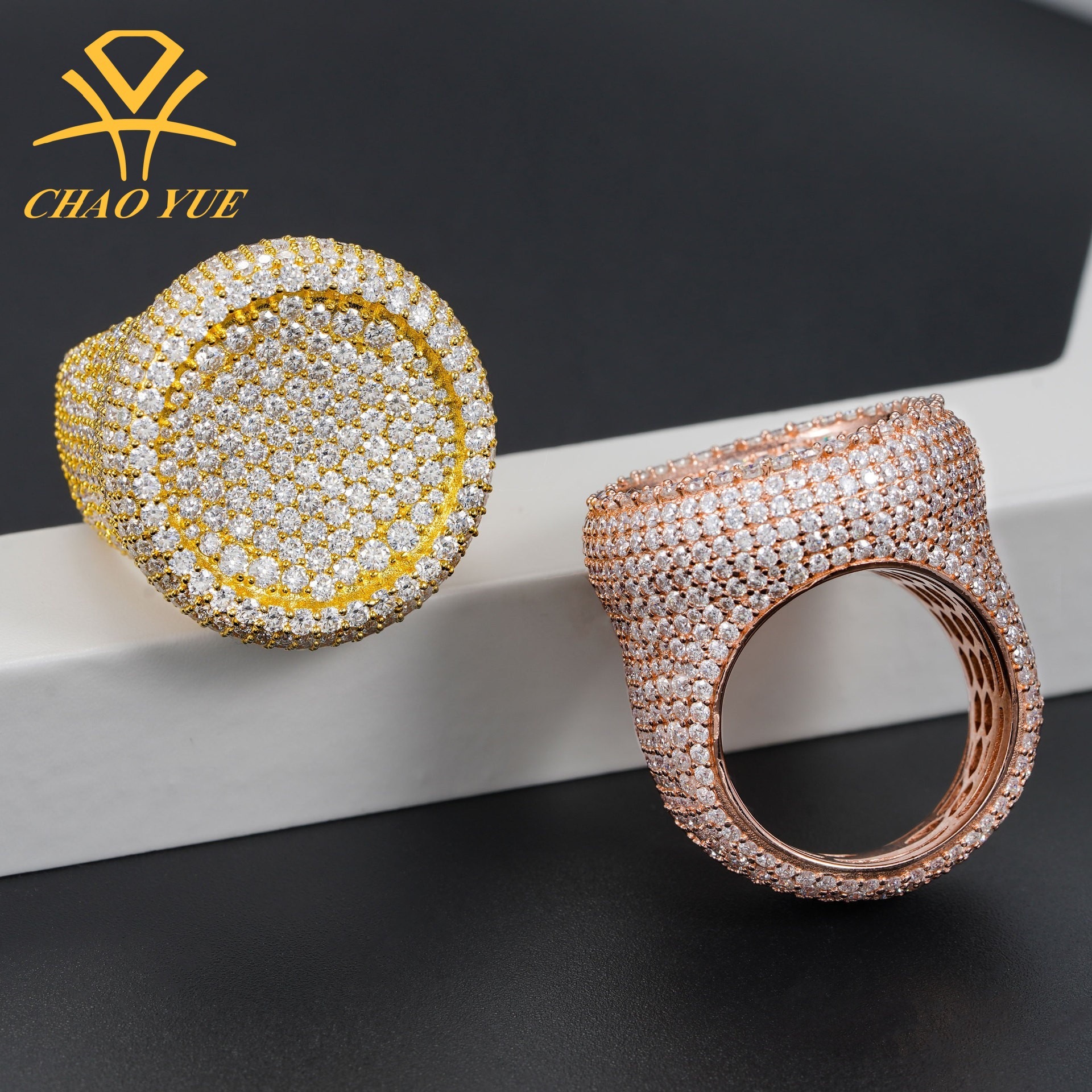 S925 silver inlaid moissanite boutique ring for men and women personalized and fashionable hand ring decoration