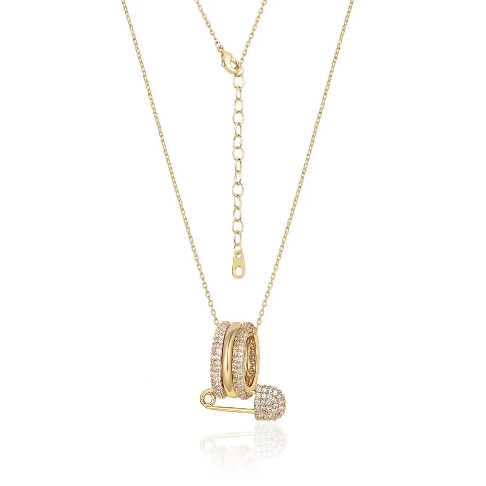 Safety Pin Necklace For Women Sparkling Simple Pendant Necklace Trendy Cute Jewelry Gift 250313