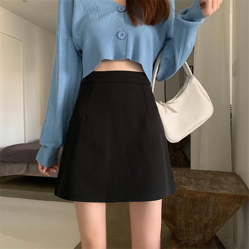 CL495 A4 top quality Hong Kong style long skirt slit skirt women's high waist short skirt