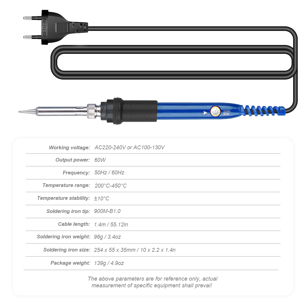 JCD 110V 220V 60W Electric Soldering Iron 908 Adjustable Temperature Welding Solder Iron Tool