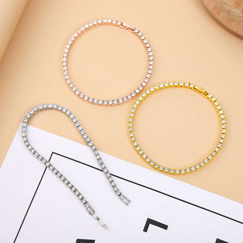 Men's hip-hop 3mm alloy tennis necklace with minimalist punk es and high-end accessories