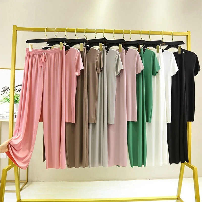 two piece set women top and pants Summer 2 piece sets womens outfits vacation collection wide leg pants elegant casual 250320