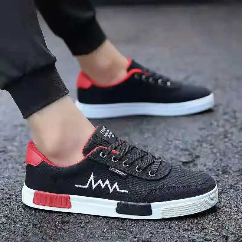 Mens shoes 2024 new breathable canvas shoes mens fashion version mens sports and leisure board shoes detachable Y250320