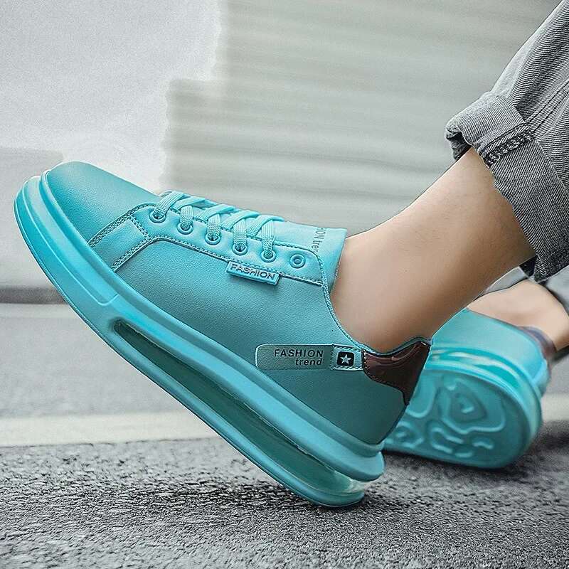 Platform Sneakers Men Soft Comfortable Pu Leather Trend Brand Flats Casual Shoes for Man Tenis New