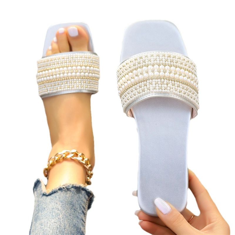 free shipping designer woman Sandals Flat Heel Medium Sier