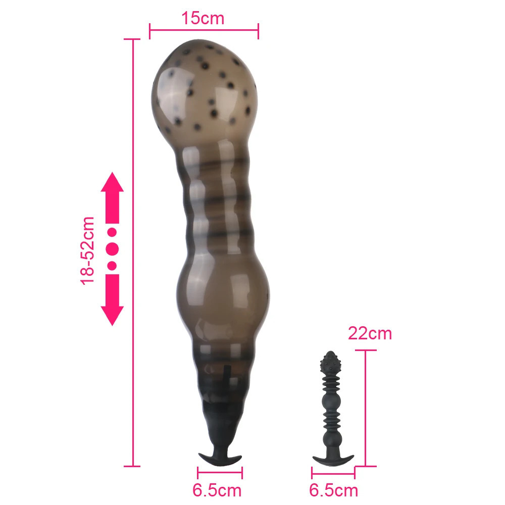 18-52cm Inflatable Anal Beads Anal Plug For Women Vaginal Dilator Men Butt Expander Big Dildos Female Masturbator Sex Toys Adult 250320