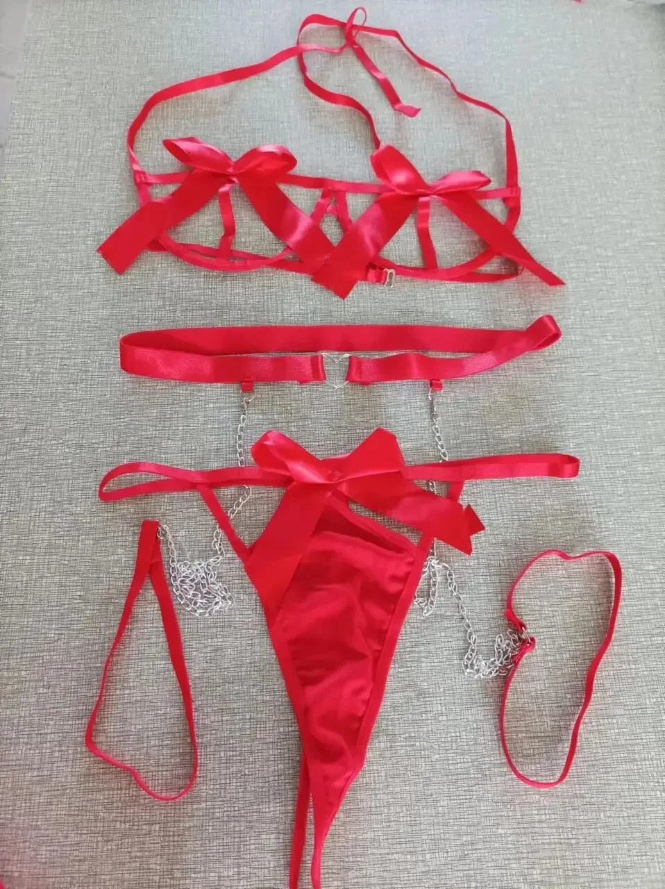 Women Transparent Bra And Panty Garter Underwear Set Erotic Sexy Costumes Underwear Open Bra Thong Sexy Lingerie Sets 250320
