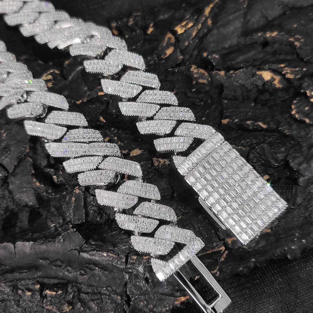 Hip-hop Fashion Jewelry With GRA Certificate VVS Moissanite Cuban Link Chain S925 Sterling Silver D Color Moissanite Necklaces