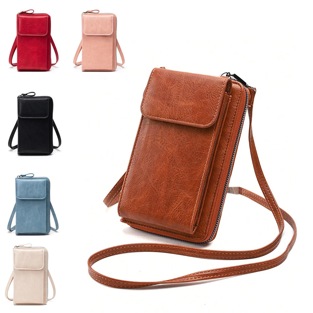 All-Match Zipper Shoulder Bag Trendy Solid Color Phone Bag Versatile Purse With Detachable Strap 250314