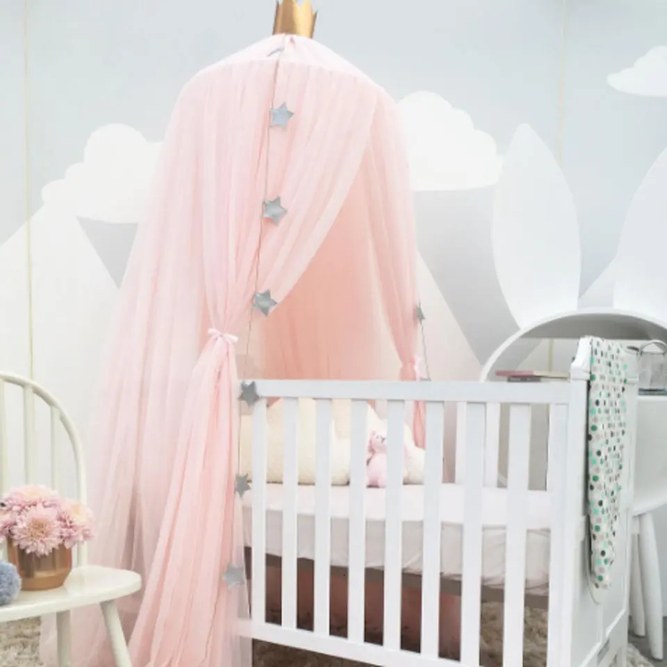 Baby Canopy Mosquito Net Bed Curtain Bedding Crib Netting Pink Girls Princess Play Tent for Kids Children Room Decoration 250312