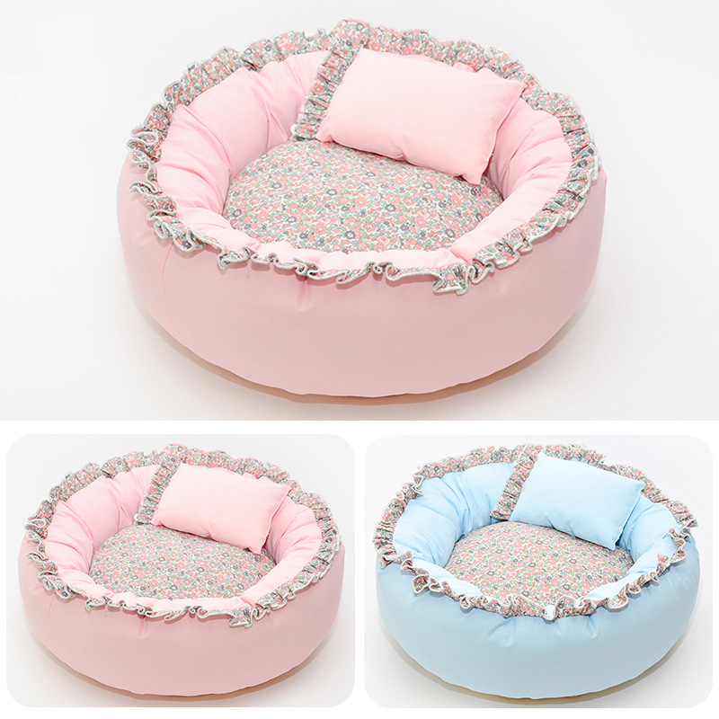 Circular Pet Nest Keep Warm Autumn Winter Comfortable Soft Thickened Universal for All Seasons Cat Bed Dog Accessories