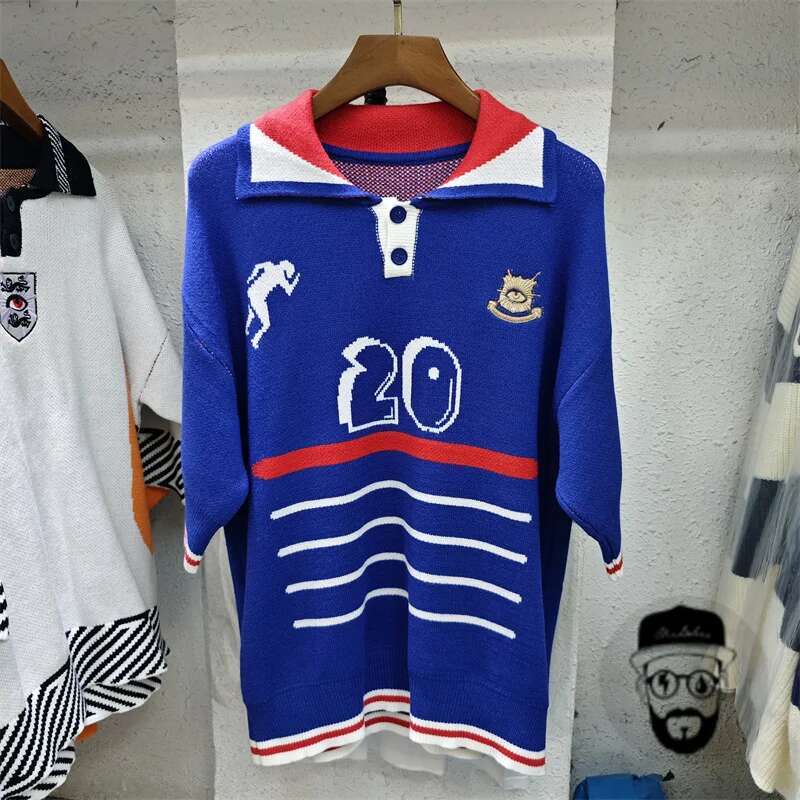 House Of Errors New Lapel Polo Shirt Multi-Color Jacquard Truth Eye Designer Soft High-Quality Pure Cotton Sweater Tops