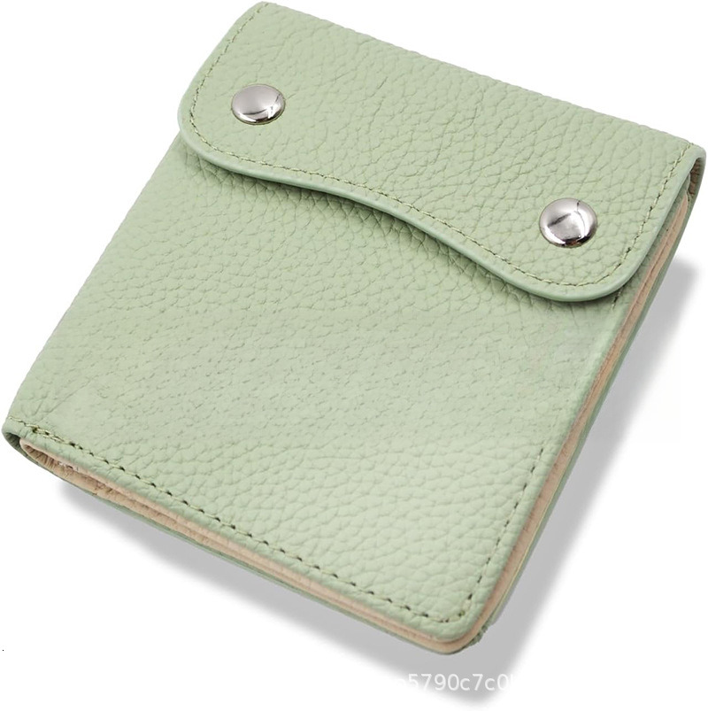 2025S Trend Designer Japanese Style Women S Genuine Leather Wallet Mini Simple Clip Layer Cowhide Multi Slot Card Bag Short Money Cloth