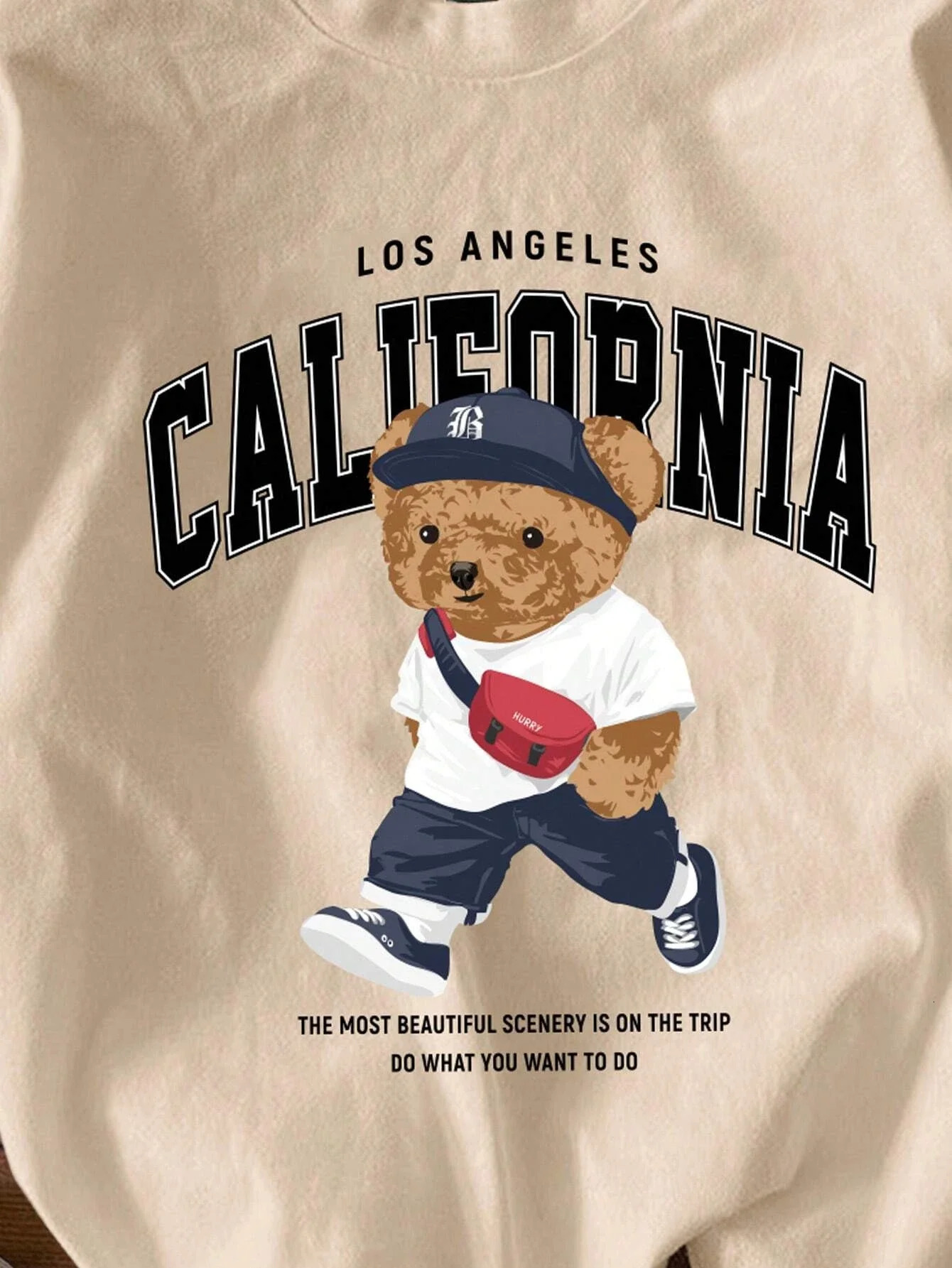 California Bear Mens Cotton Tshirt Fashion Large Rap Top Casual Short Sleeve Street Clothing Classic Arrival 250312