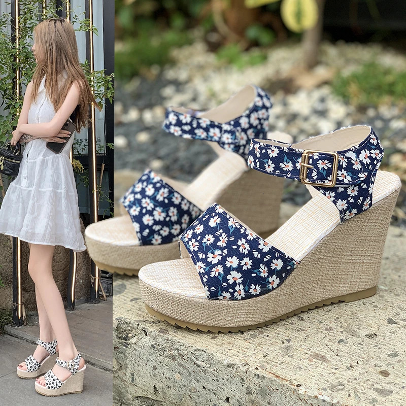 Platform Shoes Summer Open Toe Ankle Strap Wedge Sandals for Women Outdoor Casual Dresses High Heels 250321BJ - view 3