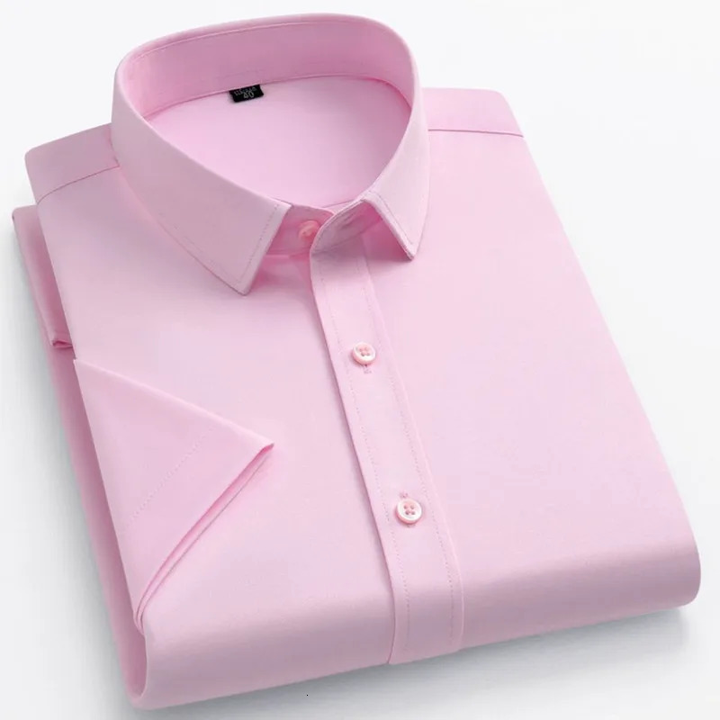5XL Summer Shirts for Men Casual Blue Short Sleeve Button down Soft Wrinkle-Free Business Top Big Size Social Professional Work 250320