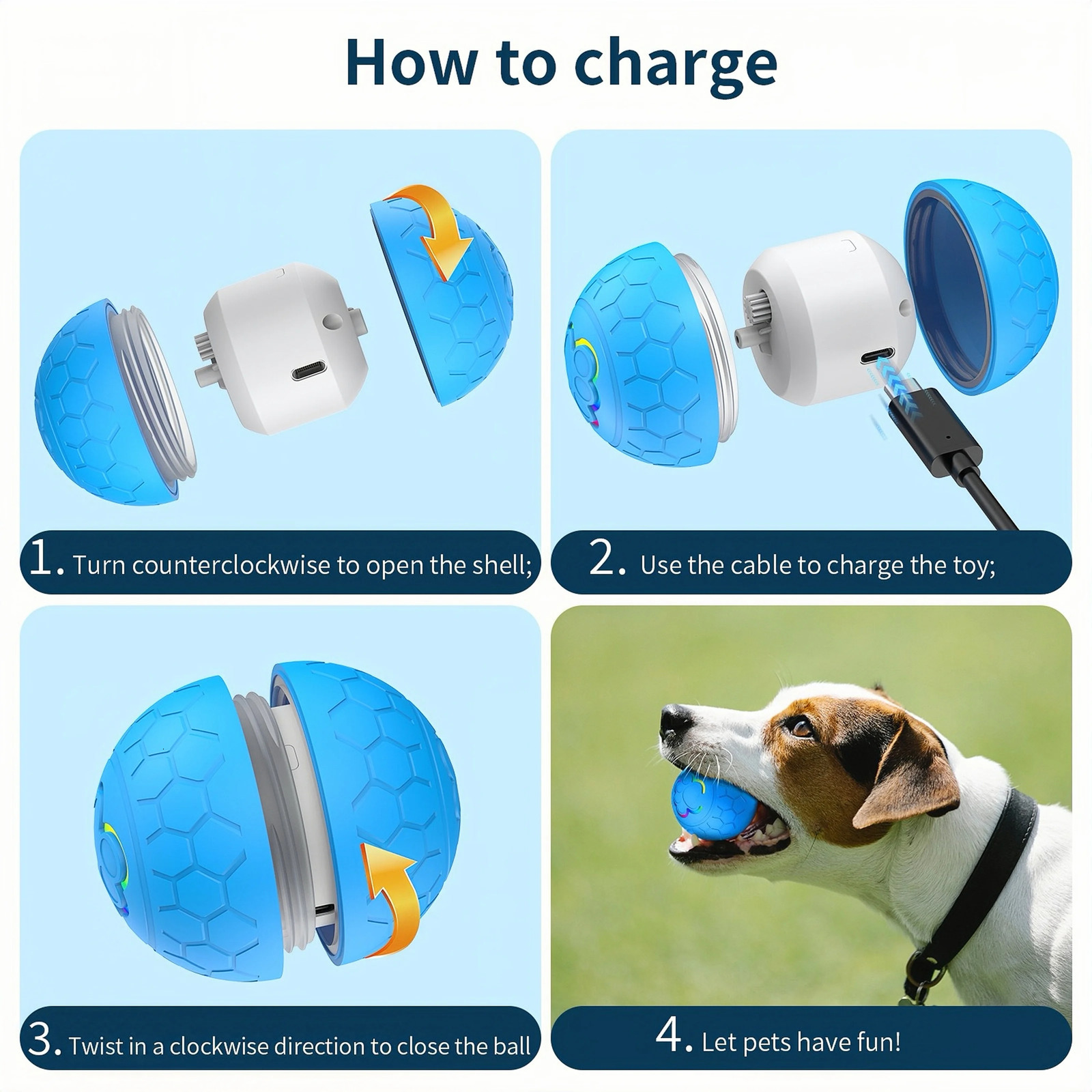 Intelligent dog toy ball USB automatic movement bouncing ball dog toy rechargeable bite resistance electric interactive pet toy 250318