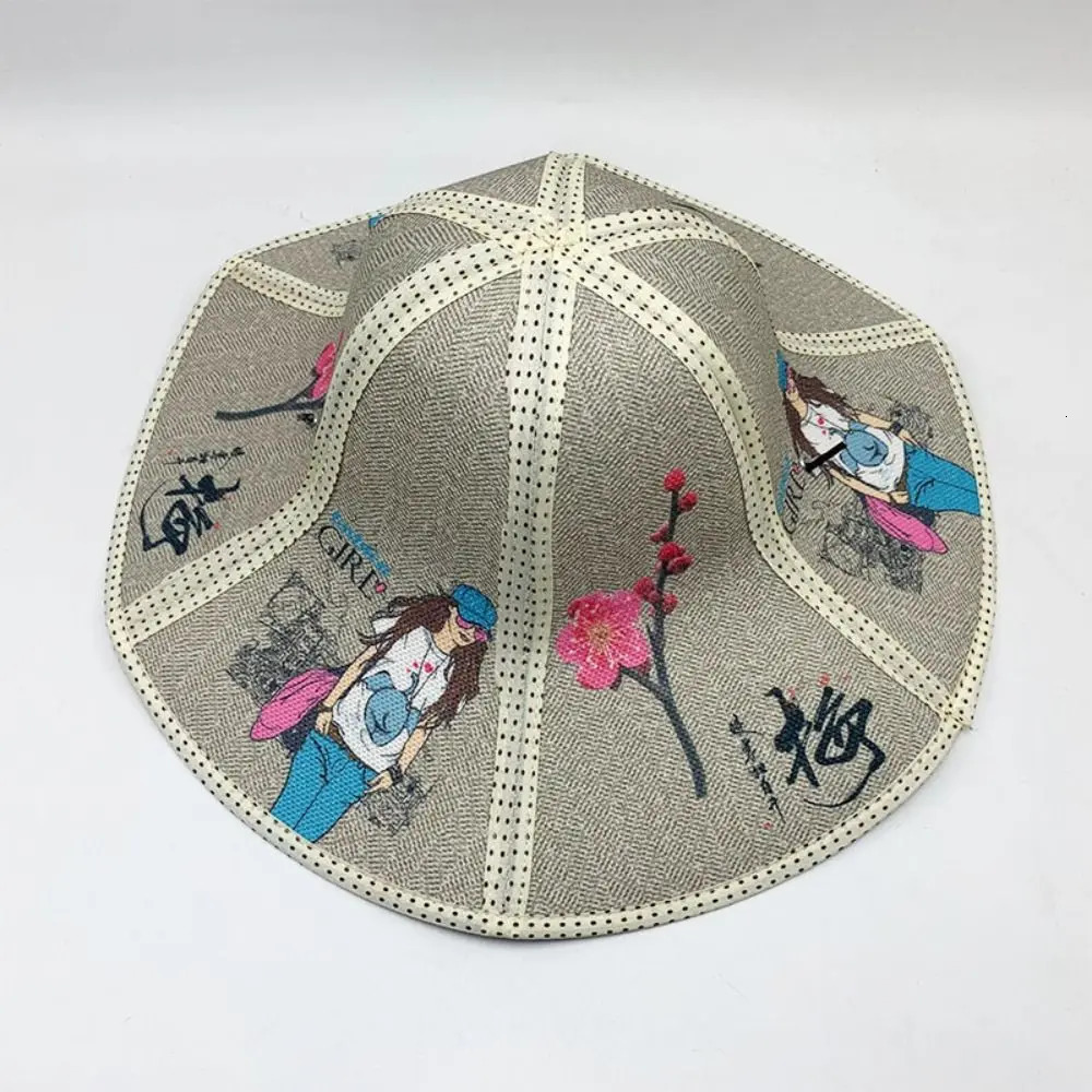 Rattan Anti ultraviolet Fishermans Hat Mens Fishing Sunshade Hat Womens Folding Straw Hat 250320