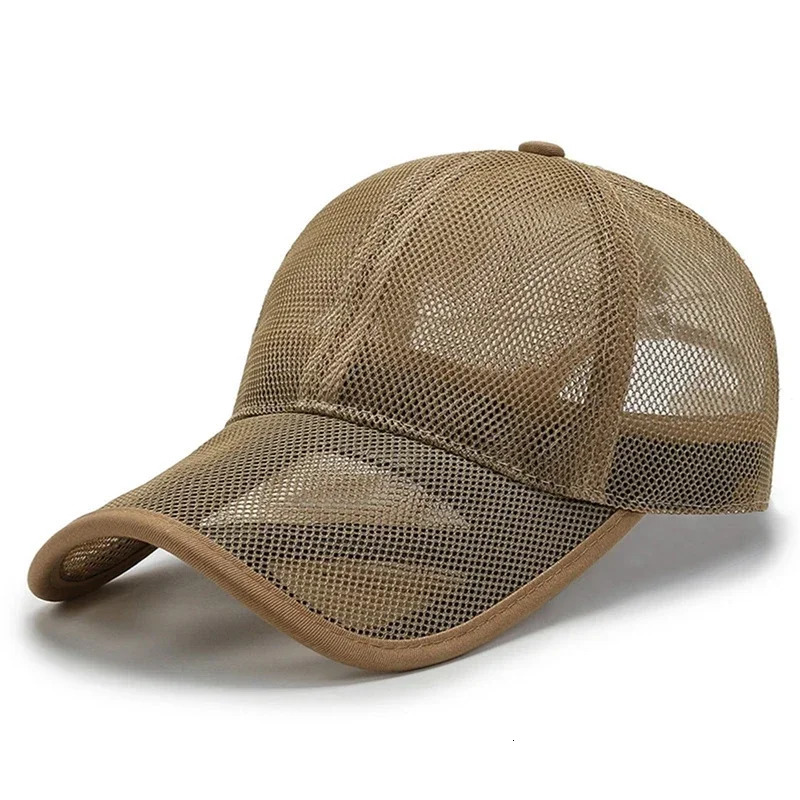 Summer Full Mesh Baseball Cap Quick Dry Cooling Sun Protection Hiking Golf Running Adjustable Hat gorras 250320
