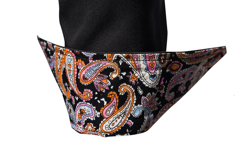 Paisley print mens long sleeved mens shirt for spring and autumn social wedding party clothing top 250320