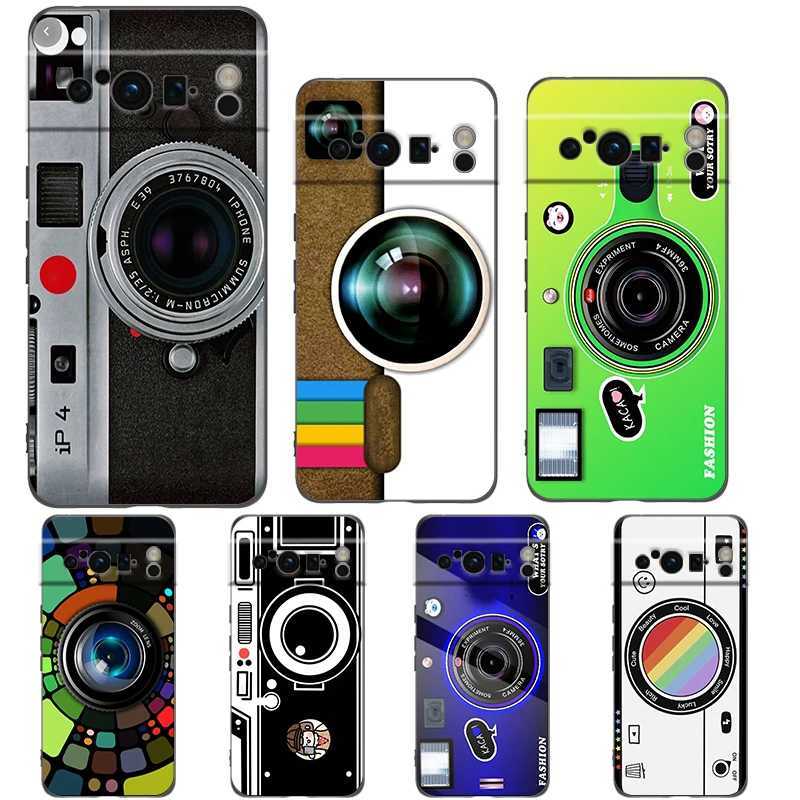 Fashionable classic camera lens phone case cover suitable for Google Pixel 8 7 6 7A 6A Pro 5G shock-absorbing silicone soft 9 8 Pro XL 5G case Z250321
