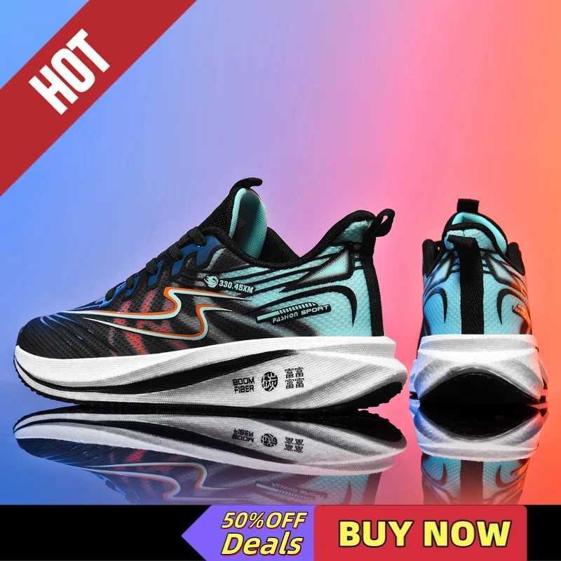 Sports running shoes mens BigSize 48 breathable lightweight sports shoes mens sports shoes marathon outdoor shoes carbon board Y250320