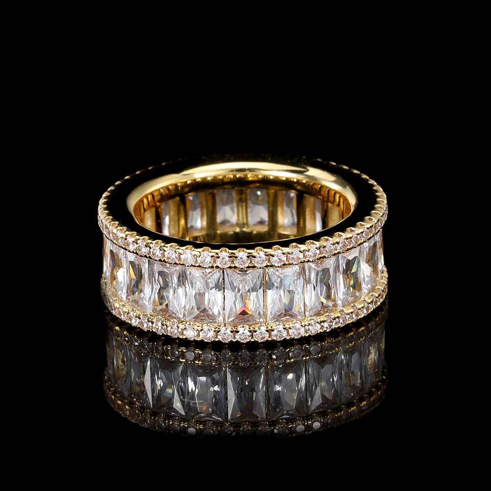 8mm Hip Hop Round Cubic Zirconia Cz Eternity Band Ring Fine Jewelry For Men Gifts For His