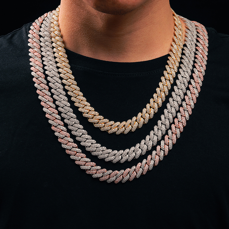 Hip Hop Iced Out 8MM 14MM 20MM Full Miami Curb Cuban Chain Bling CZ Rapper Necklaces For Men Punk Jewelry High Quality Gift