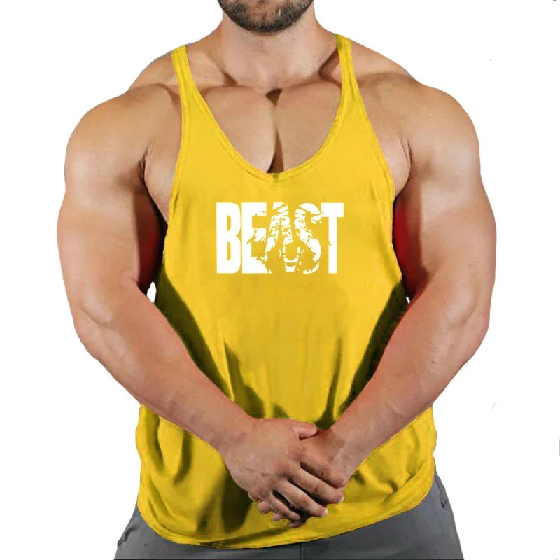 Mens vest with letter pattern Fitness top vest suspenders casual sleeveless sports top mens vest fitness clothes loose fitness 250320