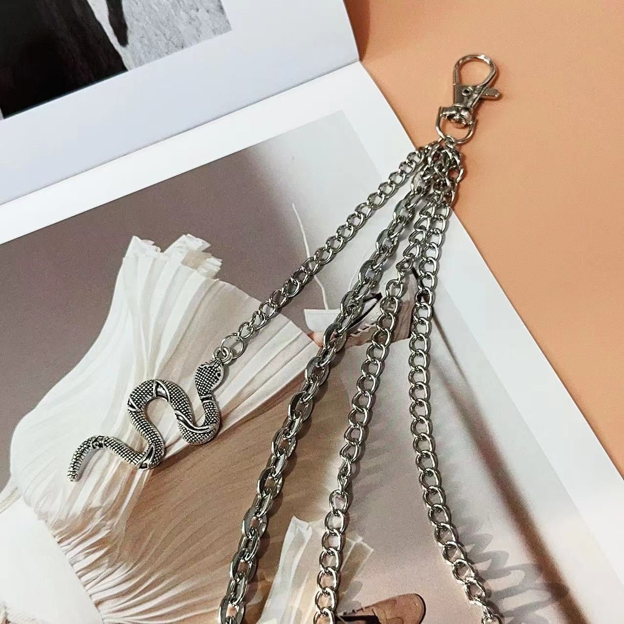 Versatile multi-layer metal pants chain hip-hop punk style waist accessories mens and womens clothing accessories241115