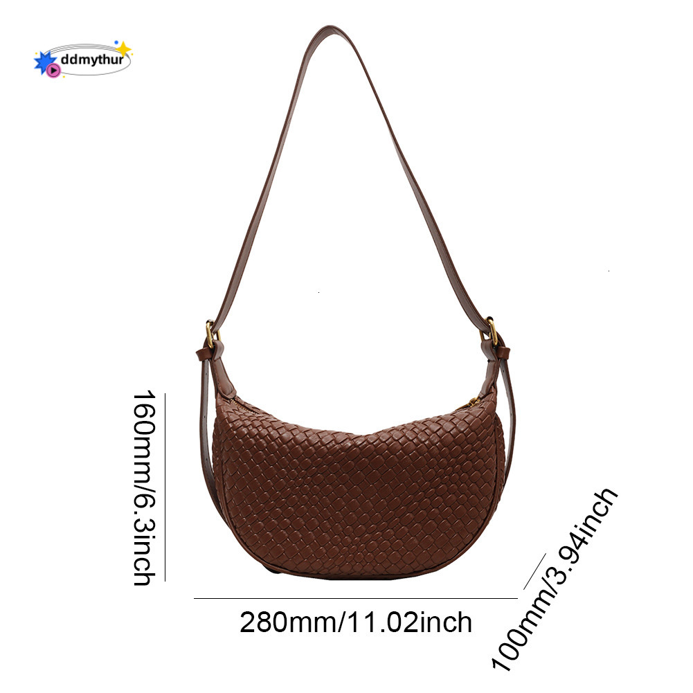 Women Daily Adjustable Strap Woven Simple Hobo Solid Color Stylish Shoulder Shopping Bag H7.3#17 ddmythur
