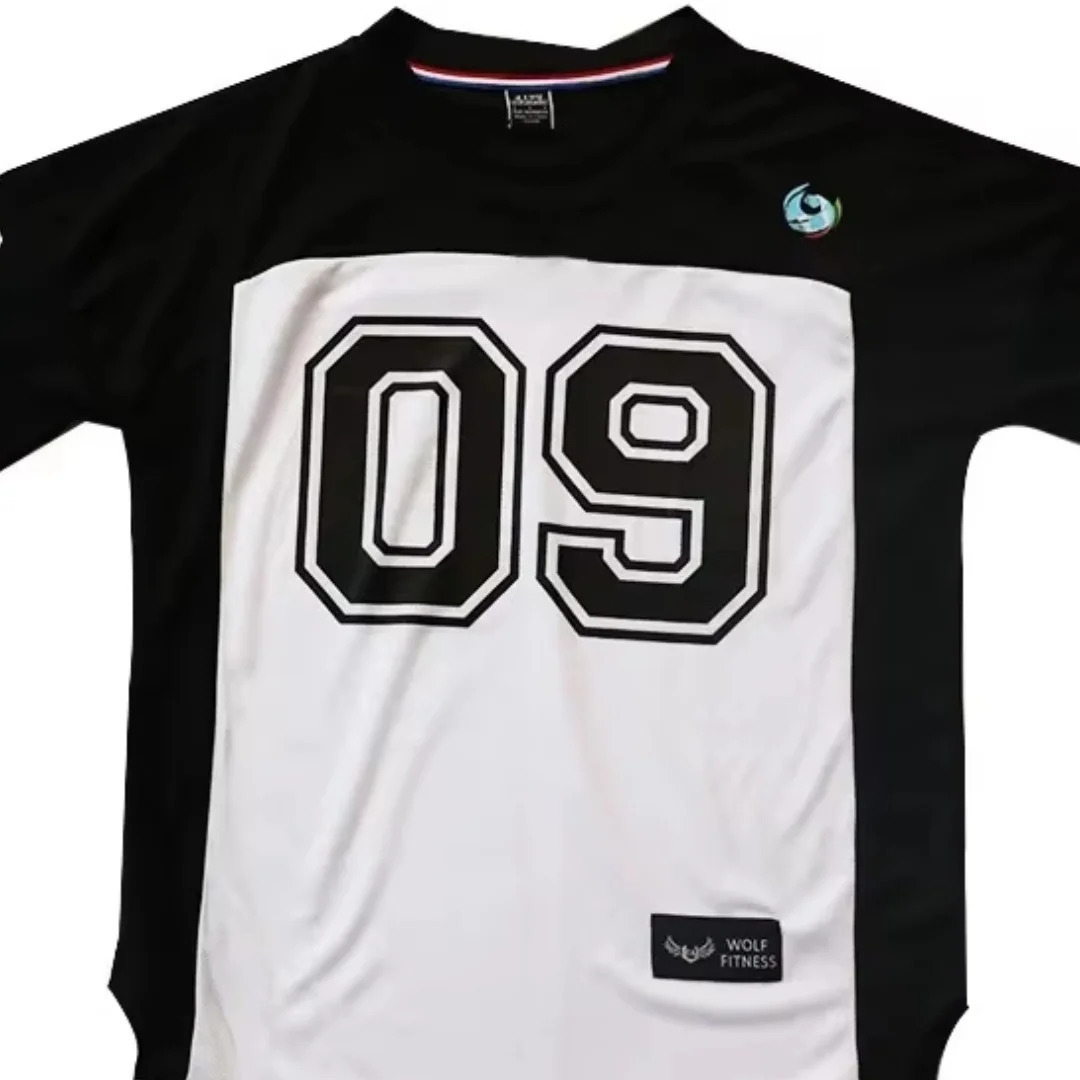 Summer Mens Football Sports Breathable Comfortable Loose TShirt Hip Hop Style Fitness Quick Drying Splicing Short Sleeve 250312