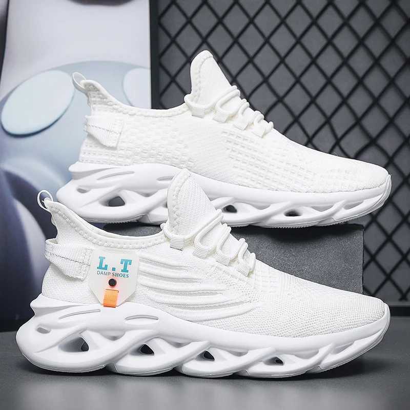 Mens running shoes large mesh lace up Cfortb sport plain weave sneakers mens soft soled lace up gym running shoes Y250320