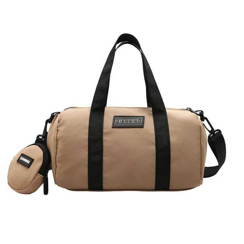 New Fashion Sports Casual Cylindrical Bag for Women 2024 New Simple Handbag Large Capacity Travel Shoulder Crossbody Bag Y250319