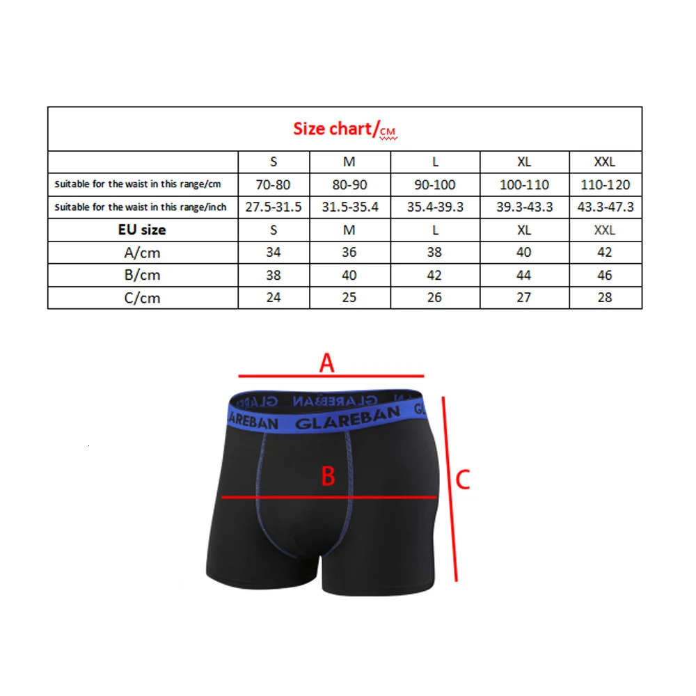 3piece set of boxing shorts suitable for mens soft underwear foldable sexy 250320Z