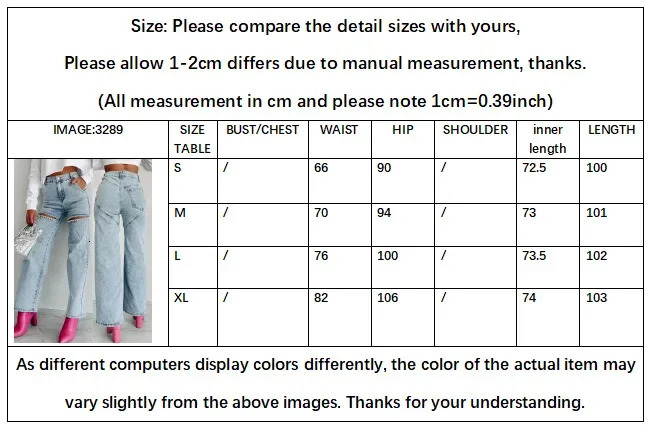 Womens casual loose blue Y2k solid elegant splicing straight Trouser hole high waisted jeans summer 250317