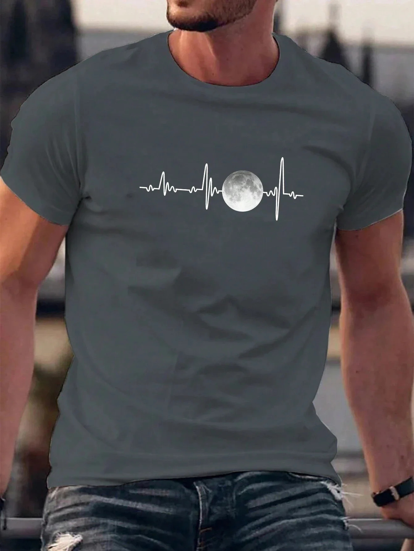 Moon Men Cotton Tshirt fashion plus size top casual short sleeved street clothing classic print arrival S4XL 250312