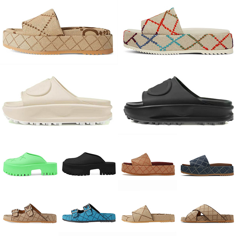 Sandals Famous Designer Women Slippers fashion Beach Thick bottom slipper Luxury Designer platform Alphabet lady Leather flat slides