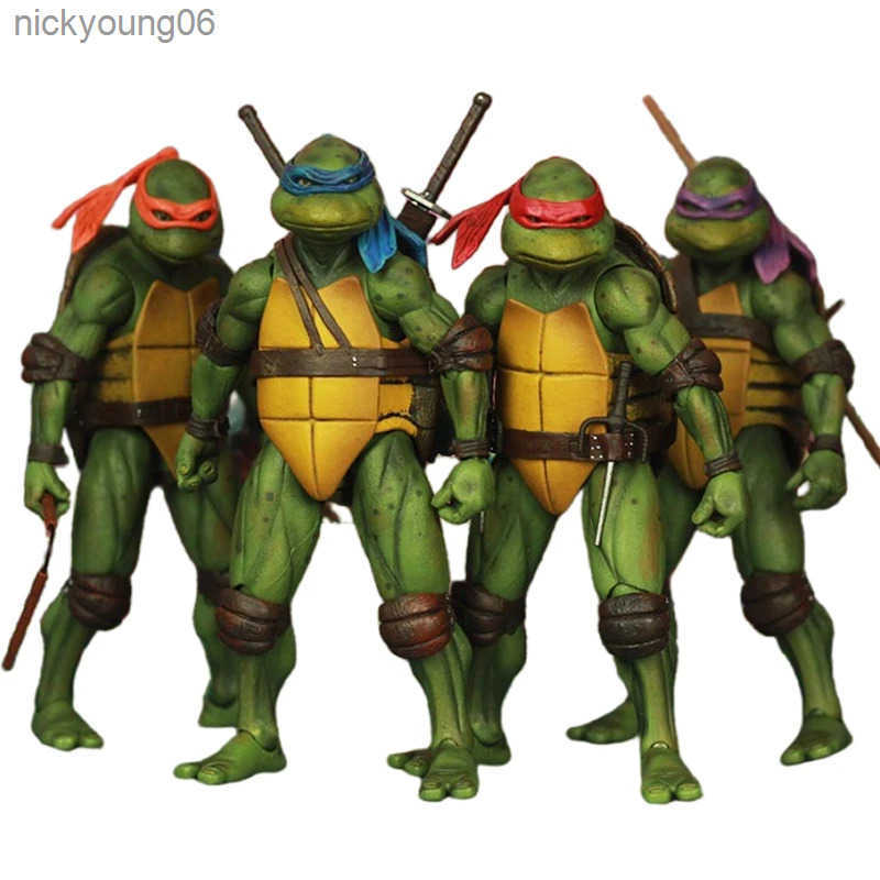 Action Toy Figures 4pcs/ Tmnt 1990 Action Character Movie Toy Doll Model Animated Children6341 Y250328tgeeTGEE