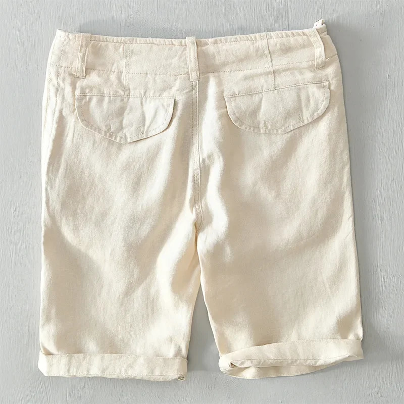 100% Pure Linen Shorts Fpr Men Summer Fashion Loose Beach Holiday Shorts Man Casual Shorts Plus Size Y2894 250320