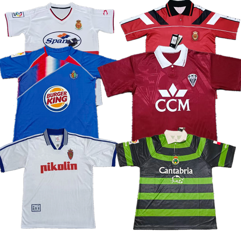 01 02 Mallorca Football Jersey 97 98 Zaragoza 94 95 Albacete 09 10 Getafe 99 00 Santander Retro T-shirt