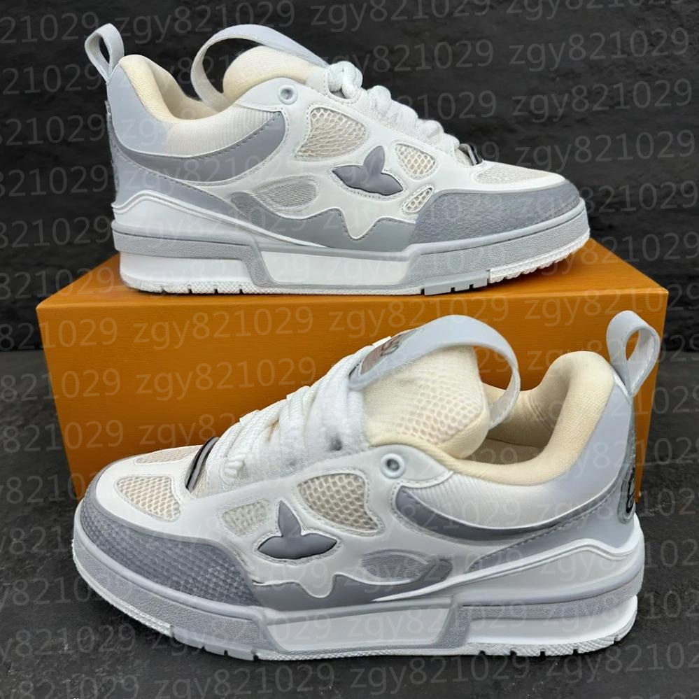 Elegant Men's Skater Shoes with Unique Design High Quality B30 Leather Print Low Top Sneaker Collection Bread Shoes Lace-up Jogging Shoes q1