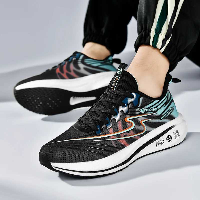 Single layer fabric mens running shoes supercritical midsole sports shoes mens outdoor jogging large fitness training shoes Y250320