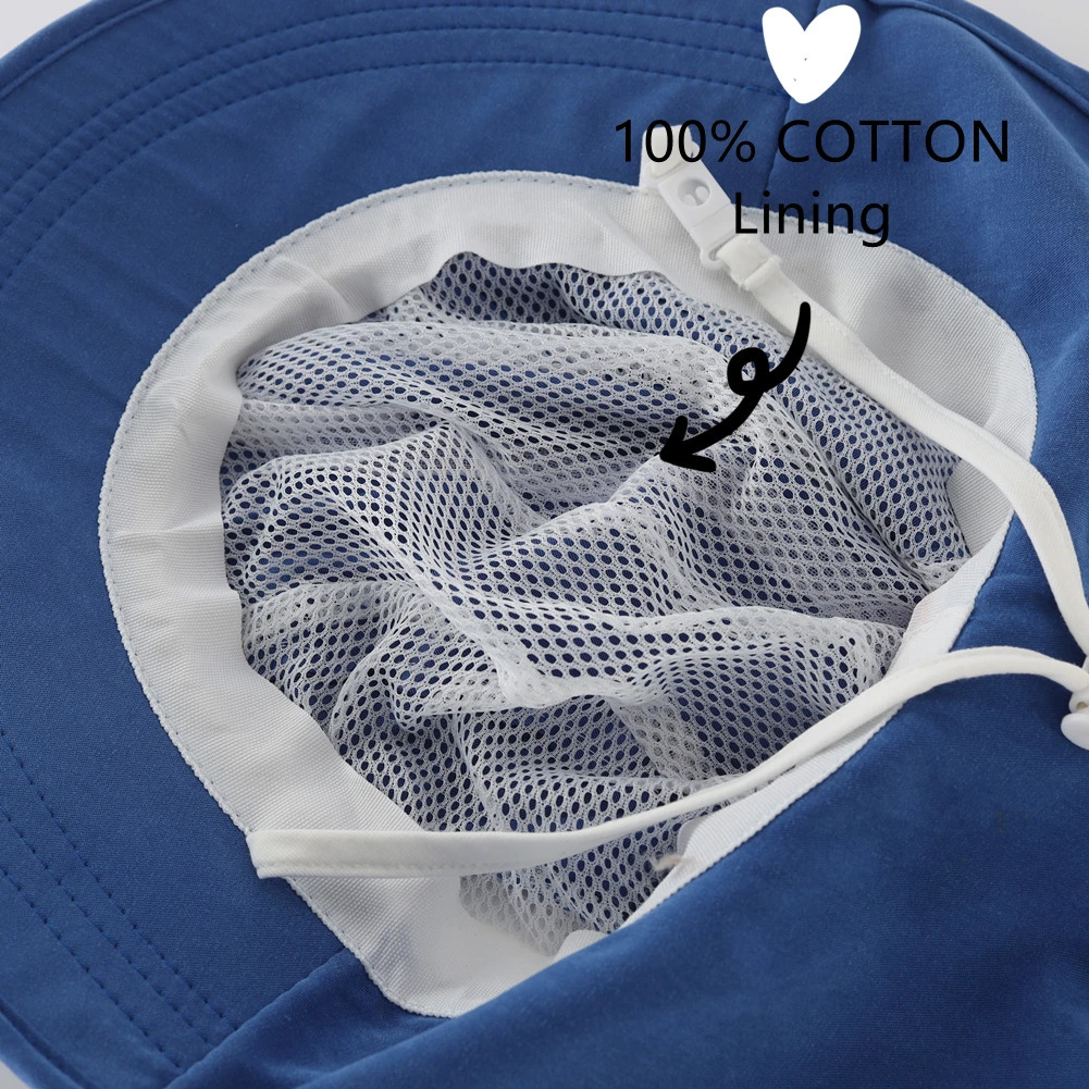 Connectyle Preschool Boys and Girls Solid Summer Sun Hat Wide Brim UV Sunscreen Adjustable Outdoor Mesh Bucket Sun Hat 250320