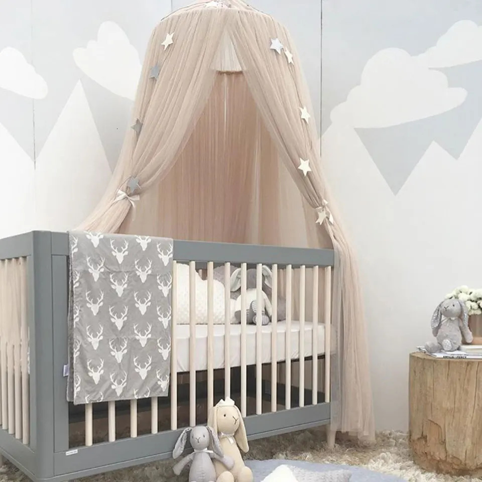 Baby Canopy Mosquito Net Bed Curtain Bedding Crib Netting Pink Girls Princess Play Tent for Kids Children Room Decoration 250312