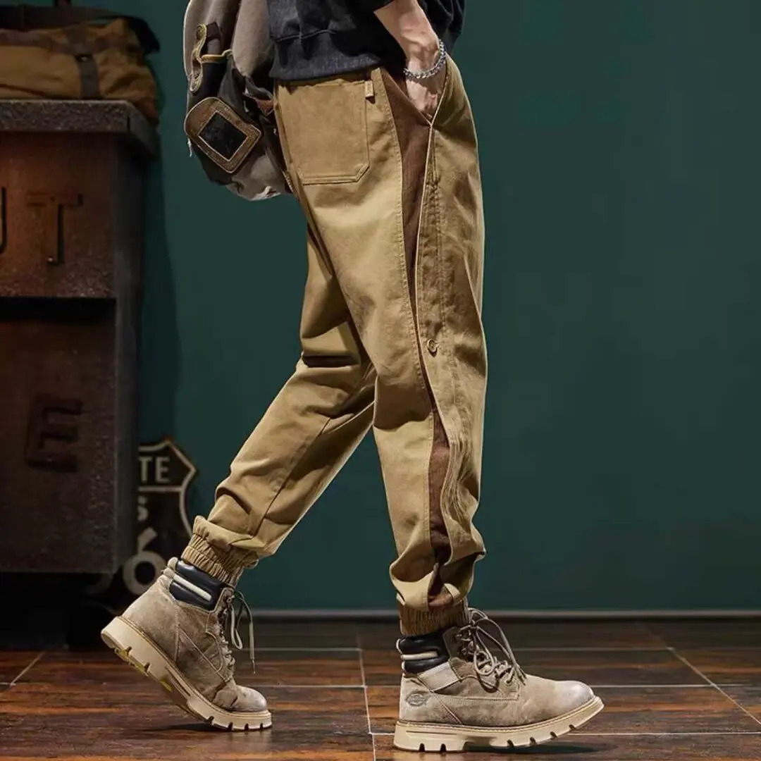Work pants mens 2024 plus size sports trend loose and ankle strap n cool fashionable casual 250320