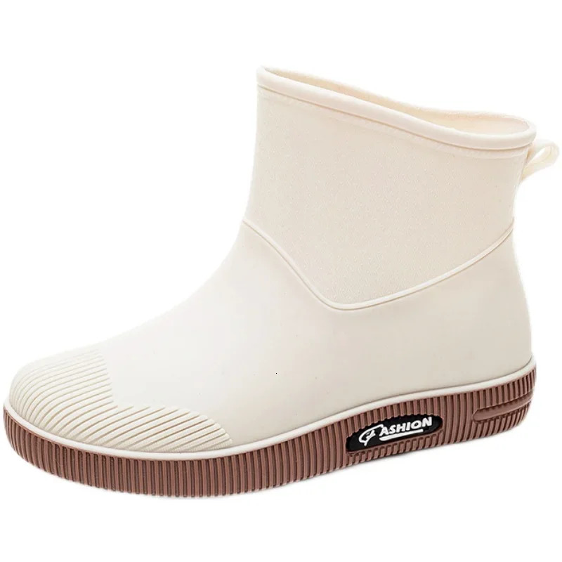 Rain Boots Womens Non-Slip Waterproof Shoes Outdoor Wear-Resistant Rubber Shoes Kitchen Work Waterproof Boots Short Tube 250317