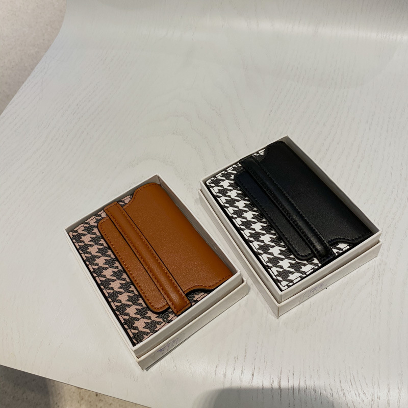 2025S Trend Designer Thousand Bird Grid Organ Women S Anti Demagnetization Bag New High End Leather Multi Slot Exquisite Card Clip